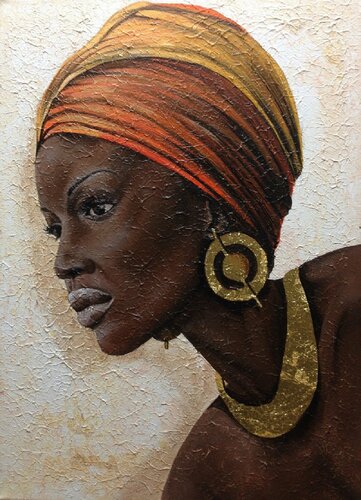 portrait. african woman von Eka Peradze, Malerei kaufen auf Singulart