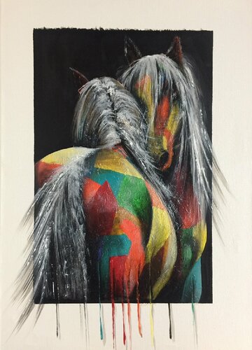 3 D horses par Eka Peradze, Peinture en vente sur Singulart