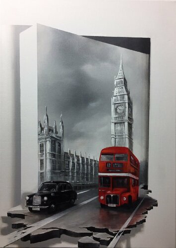 Freiheit - City. par Eka Peradze, Peinture en vente sur Singulart