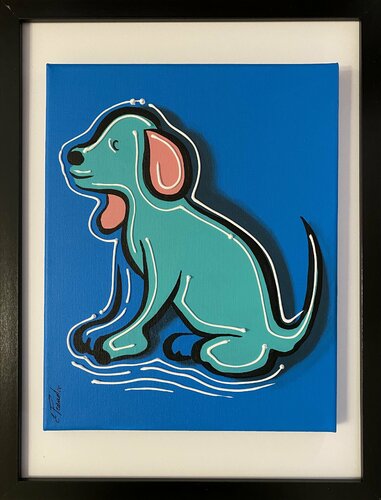 Action. dog par Eka Peradze, Peinture en vente sur Singulart