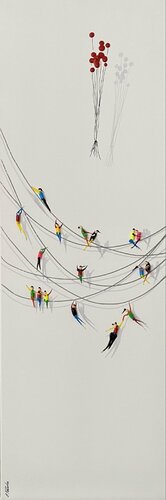 only 3 days of action.freedo. 30x90cm de Eka Peradze, Pintura a la venta en Singulart