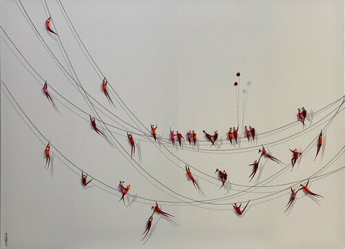 The Acrobats. Love par Eka Peradze, Peinture en vente sur Singulart