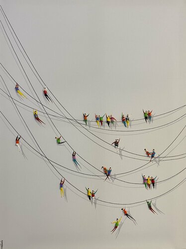 The Acrobats. Love. par Eka Peradze, Peinture en vente sur Singulart