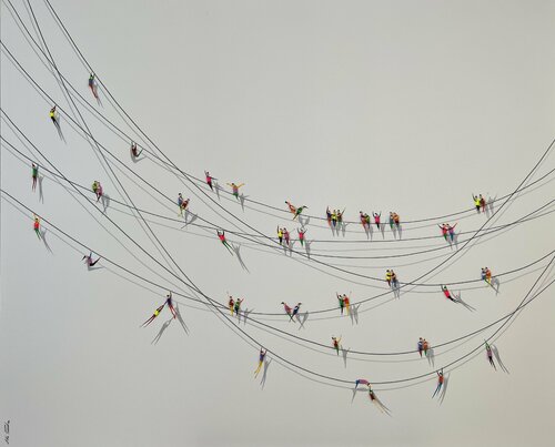 The Acrobats van Eka Peradze, Schilderij te koop op Singulart