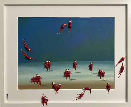Action.3D Day on the beach par Eka Peradze, Peinture en vente sur Singulart