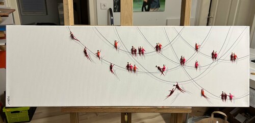 Action.Freedom. Love 30x90cm par Eka Peradze, Peinture en vente sur Singulart