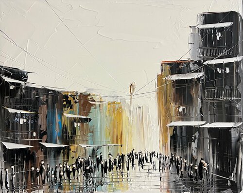 Action.In the city Iqw par Eka Peradze, Peinture en vente sur Singulart
