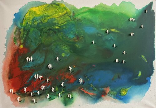 Action.Freedom. Love ❤️♥️Qw van Eka Peradze, Schilderij te koop op Singulart
