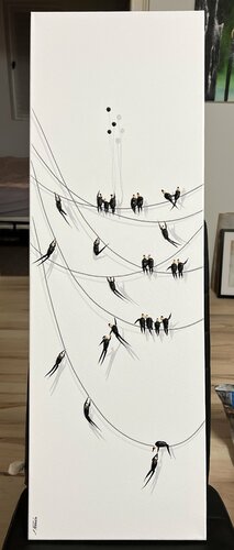 30x90cm Action.Freedom. Love ❤️ x par Eka Peradze, Peinture en vente sur Singulart