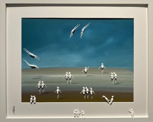 Day on the beach I♥️♥️ par Eka Peradze, Peinture en vente sur Singulart