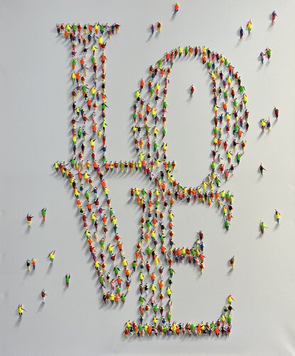 Action.Freedom. Love ❤️♥️♥️ par Eka Peradze, Peinture en vente sur Singulart