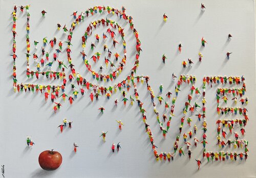 Action.Freedom. Love ❤️ V par Eka Peradze, Peinture en vente sur Singulart