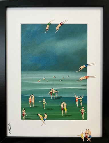 Action.3D Day on the beach.♥️ van Eka Peradze, Schilderij te koop op Singulart