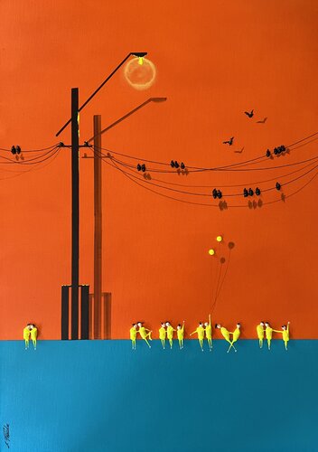 Action.Freedom. Love ❤️ Zp van Eka Peradze, Schilderij te koop op Singulart