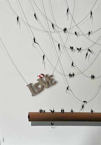 Action.Freedom. Love ❤️ Eka♥️♥️♥️ par Eka Peradze, Peinture en vente sur Singulart