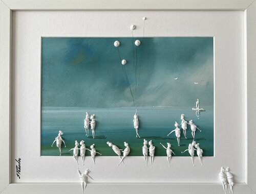 Action.3D Day on the beach.♥️♥️ par Eka Peradze, Peinture en vente sur Singulart