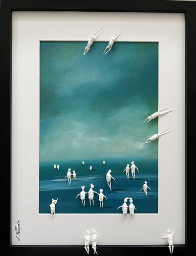 Day on the beach I ♥️ di Eka Peradze, Pittura in vendita su Singulart