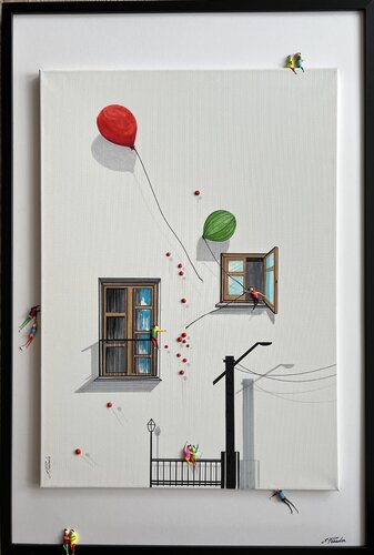 ♥️Action-Freiheit -12♥️Eka par Eka Peradze, Peinture en vente sur Singulart