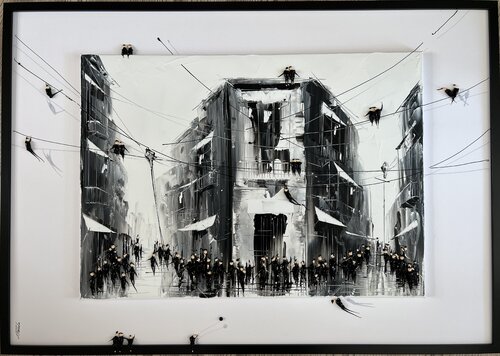 Action.In the city I♥️♥️Eka par Eka Peradze, Peinture en vente sur Singulart