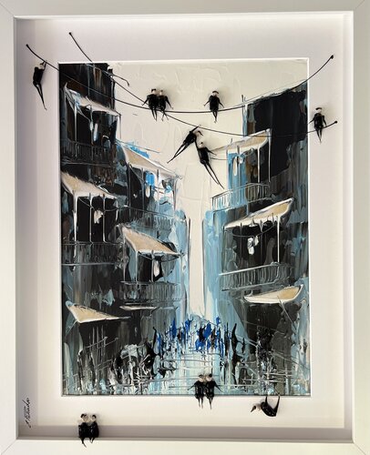 Action.In the city.♥️Love par Eka Peradze, Peinture en vente sur Singulart