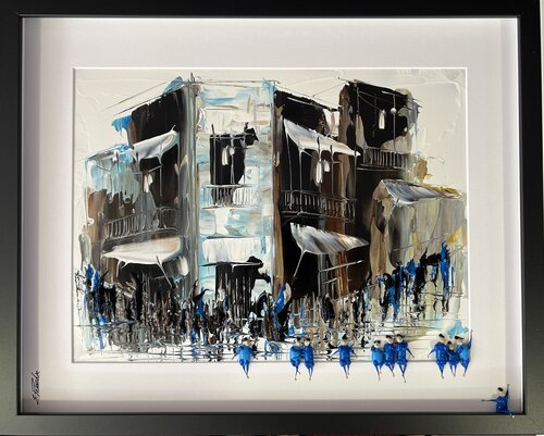 Action.In the city.♥️Love par Eka Peradze, Peinture en vente sur Singulart