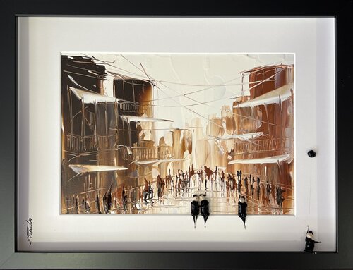 Action.In the city.♥️Love par Eka Peradze, Peinture en vente sur Singulart