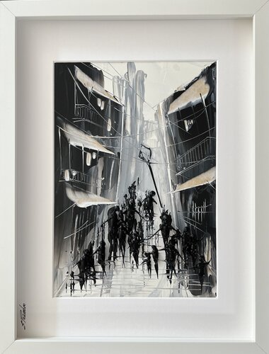 Action.In the city.♥️Love par Eka Peradze, Peinture en vente sur Singulart