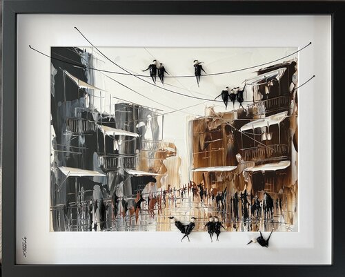 Action.In the city.♥️Love par Eka Peradze, Peinture en vente sur Singulart