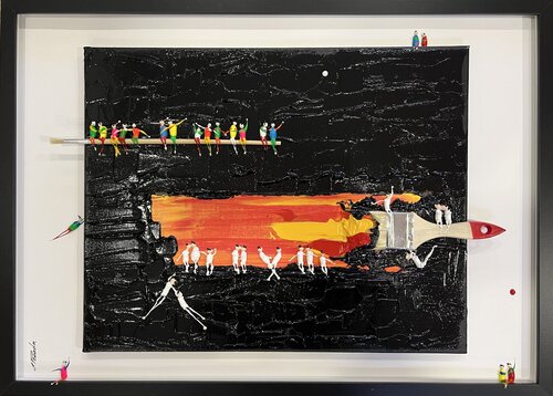 Action, Freedom, Love,Family. de Eka Peradze, Pintura a la venta en Singulart