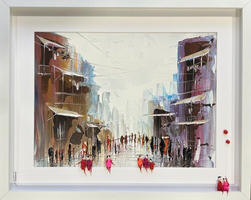 Action.In the city.♥️Love par Eka Peradze, Peinture en vente sur Singulart