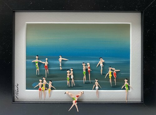 Action.Day on the beach II par Eka Peradze, Peinture en vente sur Singulart