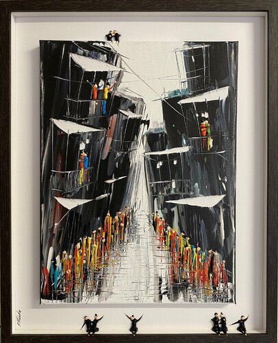 Stadt und Menschen 4 di Eka Peradze, Pittura in vendita su Singulart