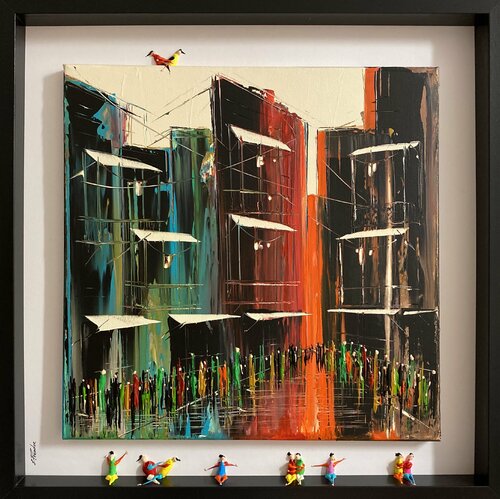 Stadt und Menschen 2r di Eka Peradze, Pittura in vendita su Singulart