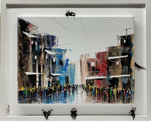 Action.In the city 15 par Eka Peradze, Peinture en vente sur Singulart