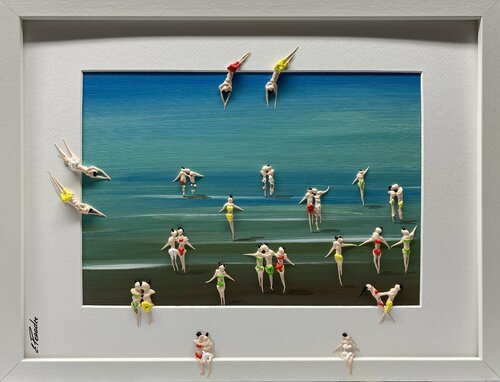 Action.Day on the beach 12-5 par Eka Peradze, Peinture en vente sur Singulart