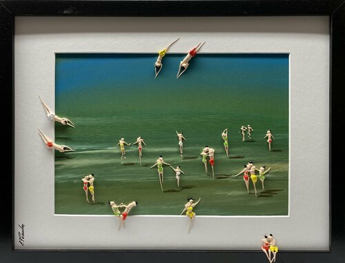 Action.Day on the beach 1oi par Eka Peradze, Peinture en vente sur Singulart