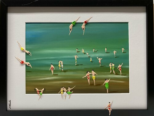 Action.Day on the beach 1-34 par Eka Peradze, Peinture en vente sur Singulart