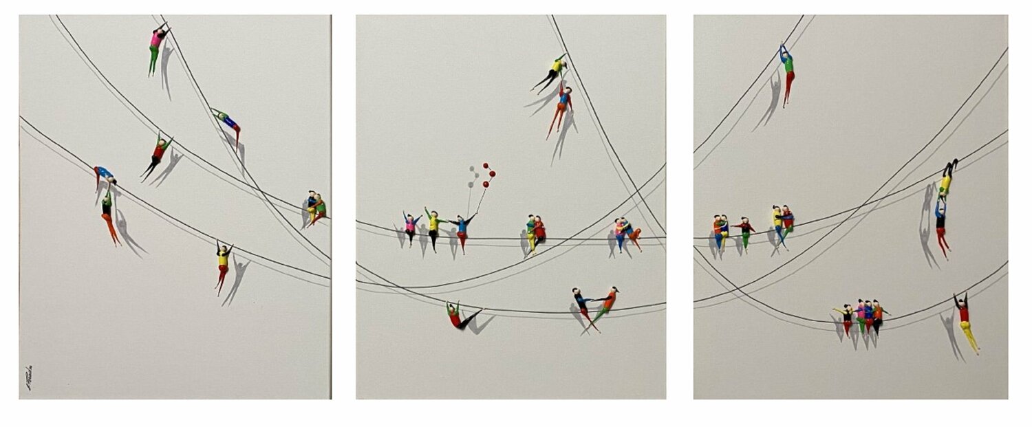 Action. Happyness. 3 parts. each 40c50cm. Eka Peradze