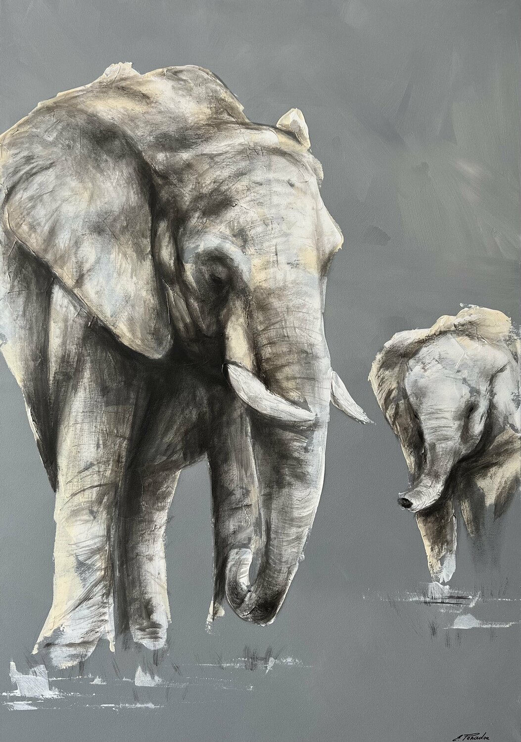 Family.  love.elephants.♥️ Eka Peradze Originalgemälde zu verkaufen