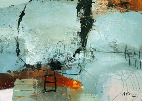 Im Sturm zusammen (2281) van Robert Süess, Schilderij te koop op Singulart