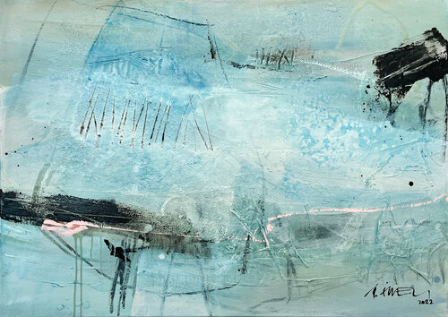Zeichen am Ufer (2299) van Robert Süess, Schilderij te koop op Singulart