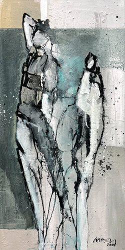 Harlekins (0147) by Robert Süess, Painting for Sale on Singulart