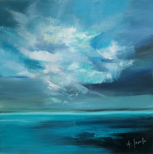 Blue Ocean - Seascape Painting. Realism. Impressionism. par Andrea Jacobi, Peinture en vente sur Singulart