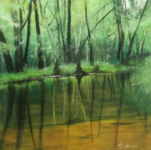 Creek Walk - Landscape, Impressionism, Realism Andrea Jacobi