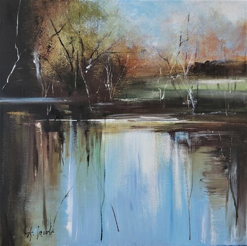 Cooling Shadows - Landscape, Impressionism, Realism von Andrea Jacobi, Malerei kaufen auf Singulart