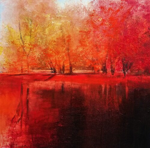 Autumn's Power - Landscape Painting. Forest. Impressionism. Figurative. Andrea Jacobi