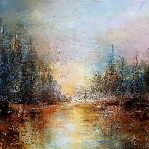 A Peaceful Moment - Landscape, Impressionism von Andrea Jacobi, Malerei kaufen auf Singulart