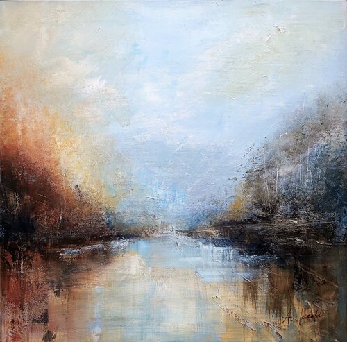 Light and Shadow 1 - Landscape, Impressionism par Andrea Jacobi, Peinture en vente sur Singulart