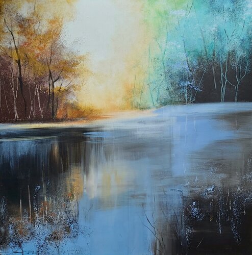 Autumn Feelings - Landscape, Impressionism, Realism by Andrea Jacobi, Painting for Sale on Singulart