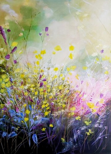 Fireworks of Garden Flowers - Flowers Painting, Impressionism, Realism von Andrea Jacobi, Malerei kaufen auf Singulart